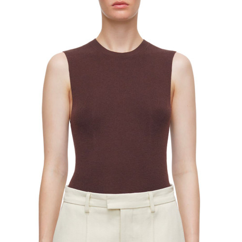 Cashmere-Mix Top in Chilly Chocolate