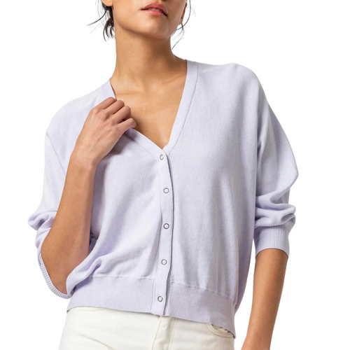 Snap Front Dolman Cardigan in Lilac