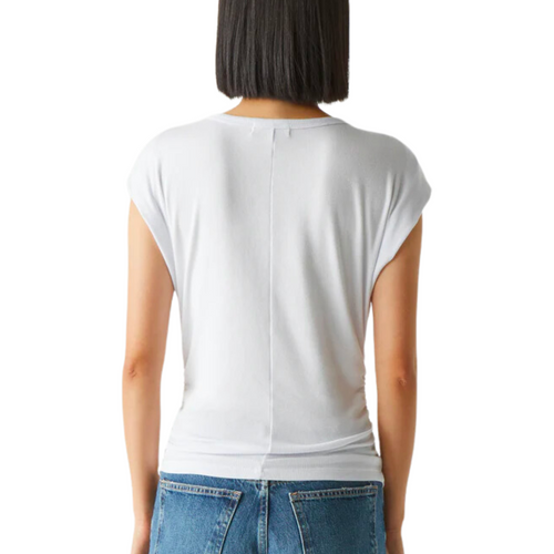 Joni Power Shoulder Tee in White