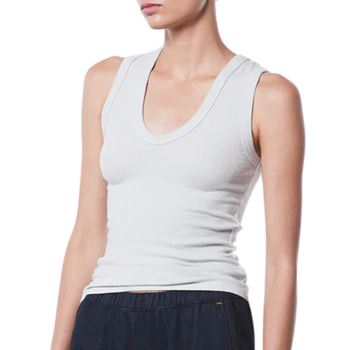 Textured Rib Sleeveless U in Mist