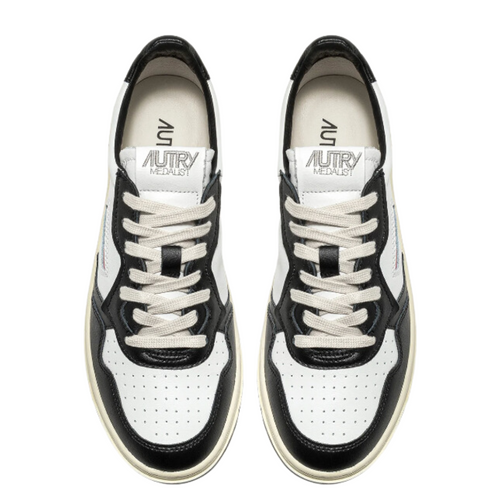 Medalist Low Sneakers in White and Black