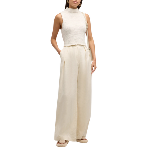 Atticus Roll Neck Cropped Tank in Gardenia