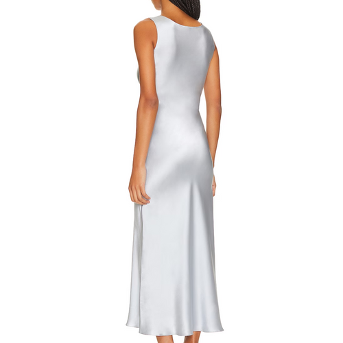 Mae Scoopneck Silk Dress in Whisper