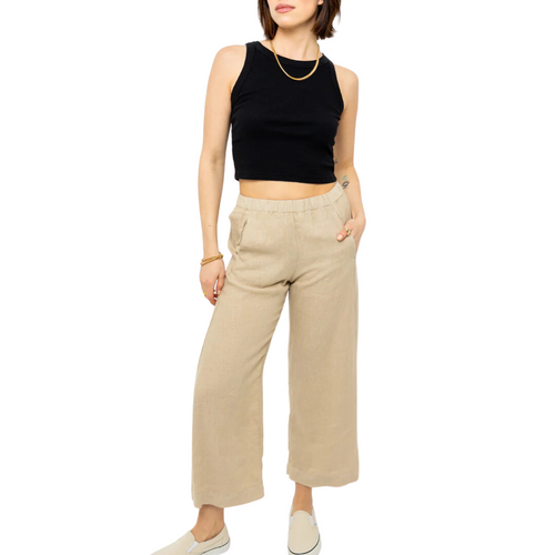 Lola Linen Pant in Biscuit