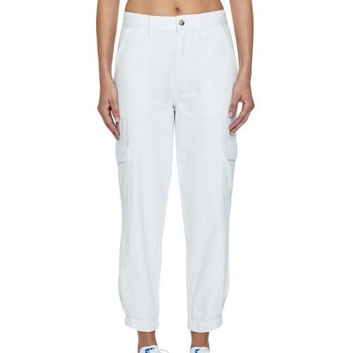 Josephine High Rise Tapered Cargo in White