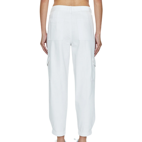 Josephine High Rise Tapered Cargo in White