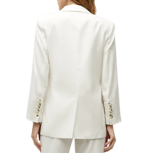 Bexley Stretch-Linen Dickey Jacket in Off White