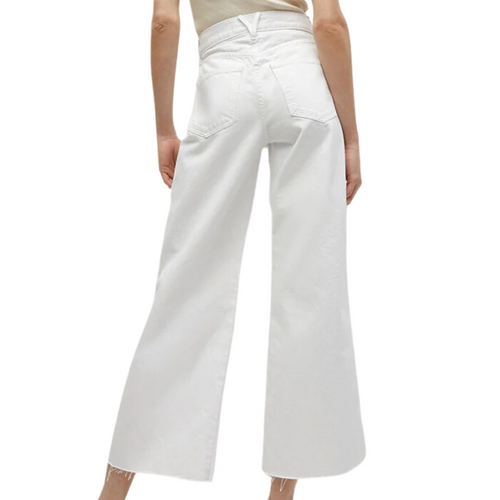 Taylor Cropped Wide-Leg Jean in White