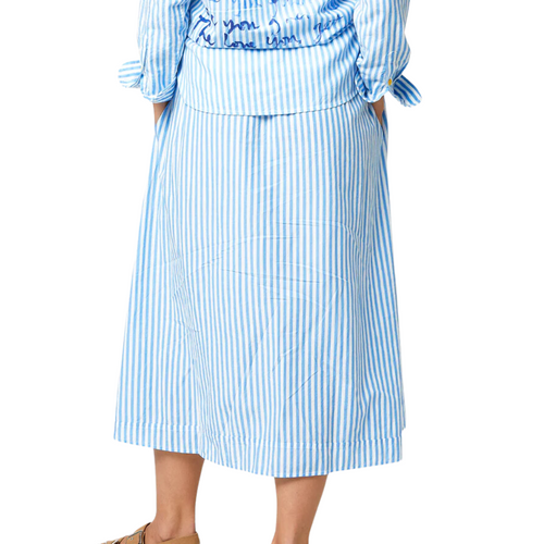 Martin Cabana Stripe Skirt in Blue Sky