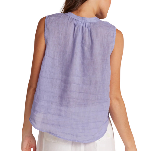 Sleeveless Shirred Shoulder Blouse in Purple Iris