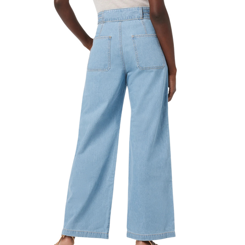 Tie Waist Wide Leg Barefoot Trouser in First Class