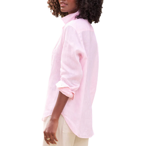 Eileen Relaxed Button-Up Shirt in Light Pink