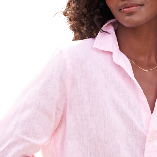 Eileen Relaxed Button-Up Shirt in Light Pink