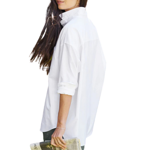 Shirley Oversized Button-Up Shirt in White