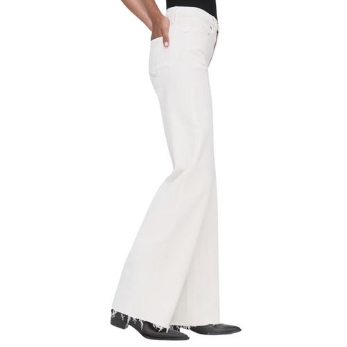 Le Jane Wide Leg Raw Fray in Au Natural Clean