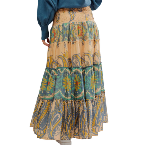 Super Thrills Convertible Maxi Skirt in Blue Sky Combo