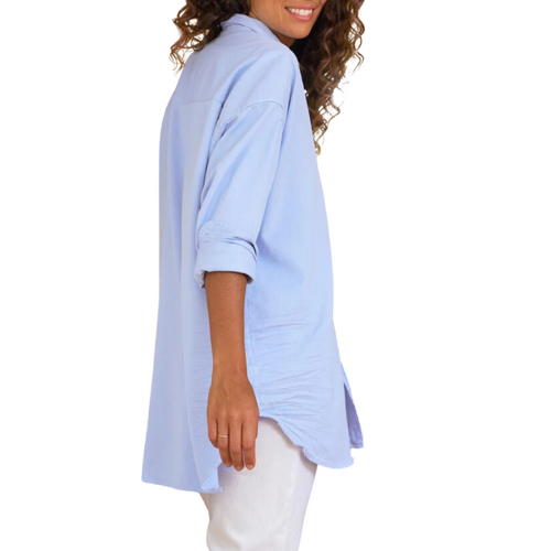 Shirley Oversized Button-Up Shirt in Glacier