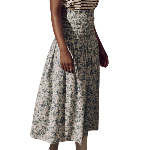 The Knoll Skirt in Light Sky Pressed Floral Print