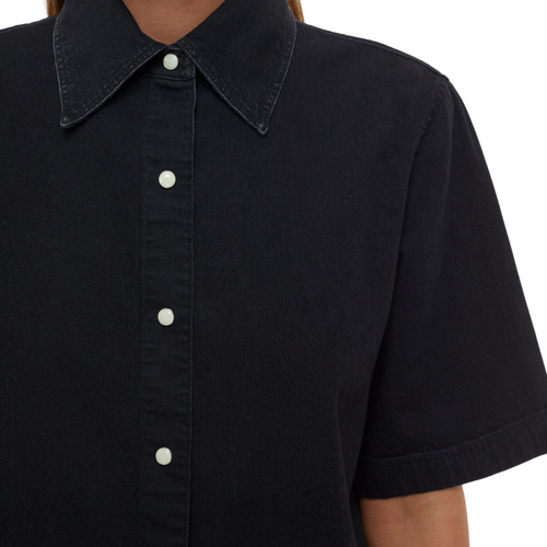 Short Denim Blouse in Black