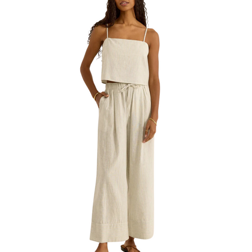 Brookvale Casita Linen Stripe Pant in Sandstone