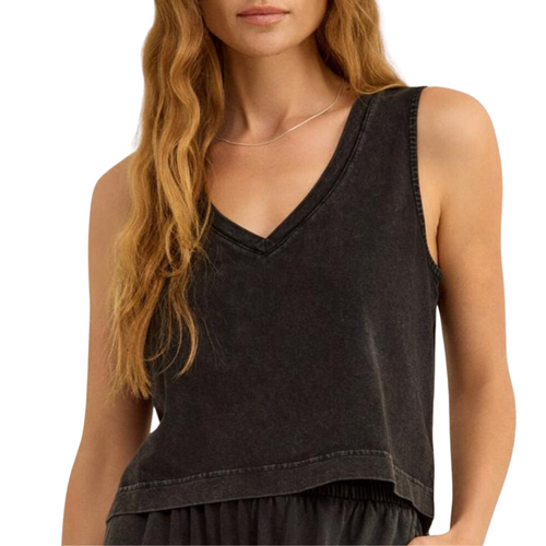 Sloane V-Neck Tank in Black