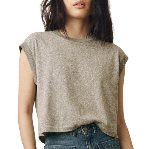 The Square Tee in Heather Grey