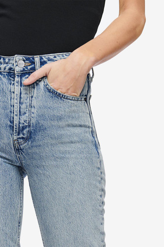 Sonya Slim Straight Non-Stretch Jeans in Blue Wash
