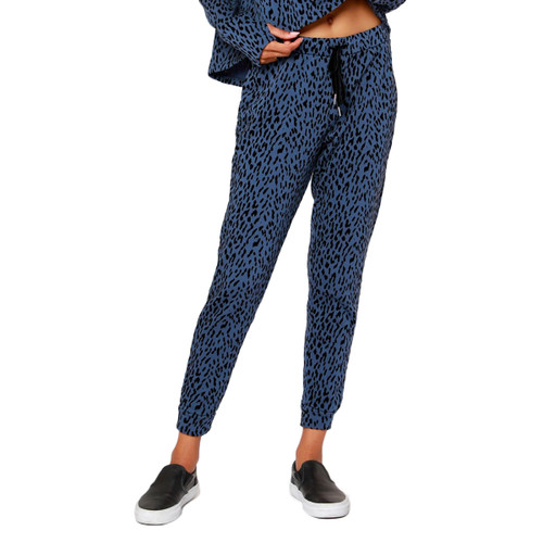 Jogger Sweatpants in Blue Leopard