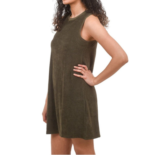 French Terry Dress in Kelp