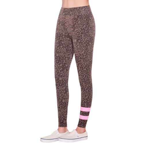 Stripe Floral Yoga Pants in Teddy