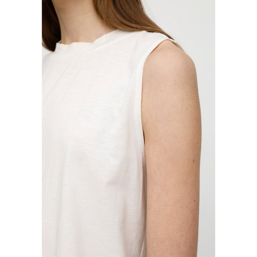 Clear Plain Muscle Tank in White
