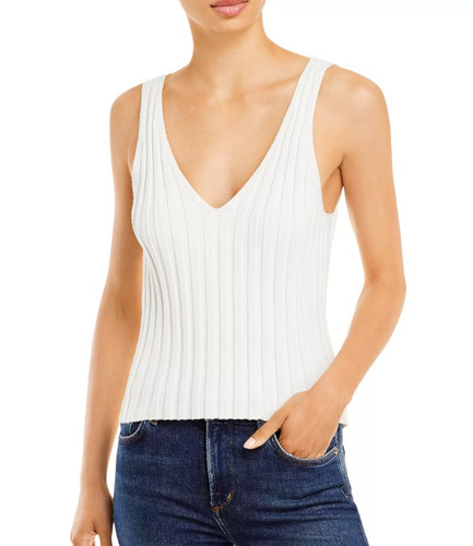 Wassily Ribbed Knit Tank in Porcelain