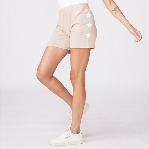 Printed Star Short in Taupe