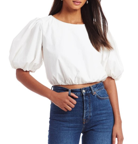 Duval Puff Sleeve Top in White