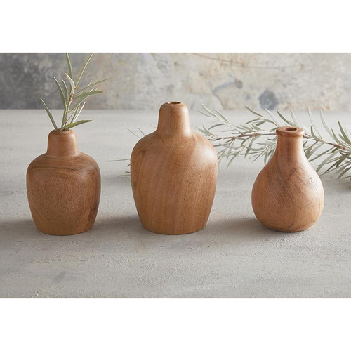 Small Acacia Wood Vase