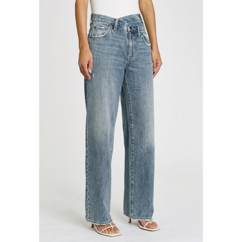 Bobbie Wide Leg High Rise Crossfront Jean in Pulse