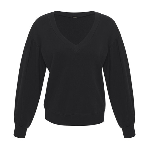 Shirred Sweatshirt in Black