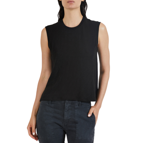 Schoolboy Sleeveless Tee in Black