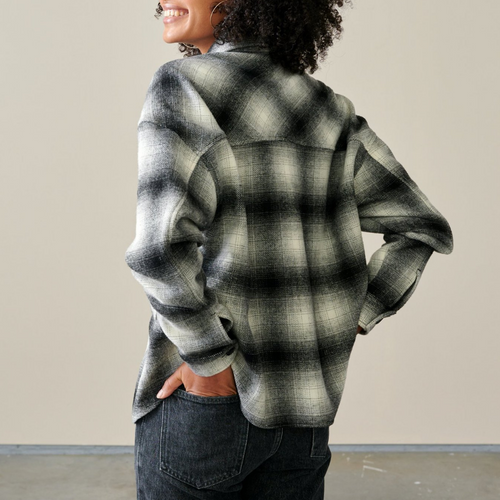 Link Shirt Jacket in Charcoal Plaid