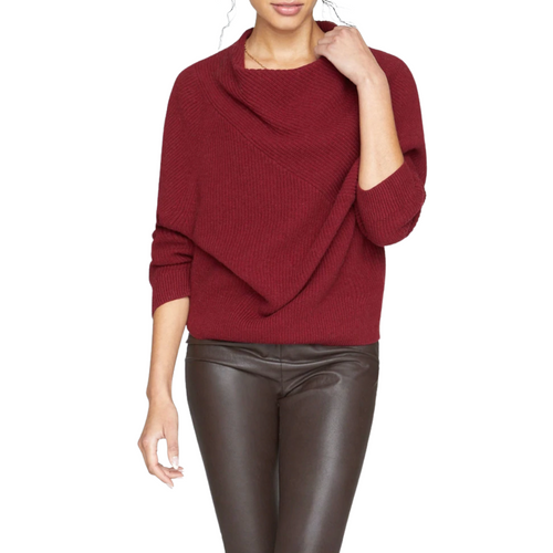 Leith Cowl Neck Sweater in Claret