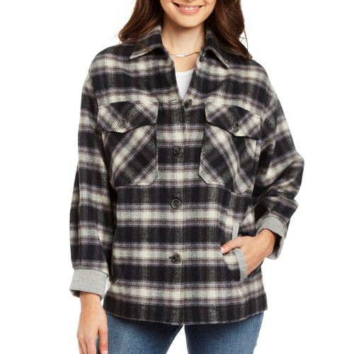 Gabby Plaid Shirt Jacket