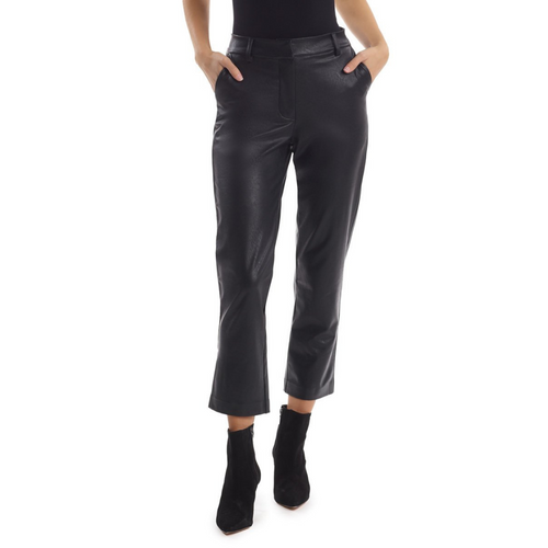 Faux Leather Cropped Trousers