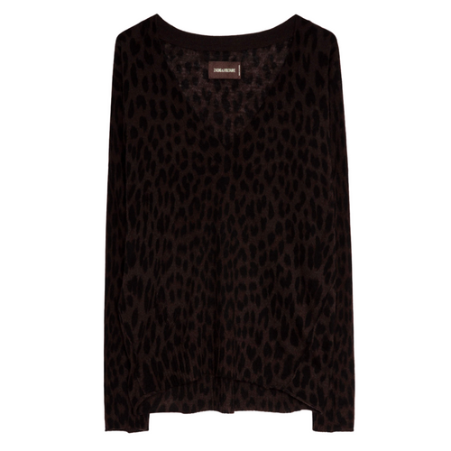 Zadig & Voltaire Brumy Cashmere Leopard Print Sweater