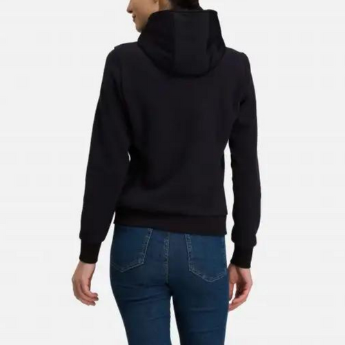 CS Hooded High Neck Zip Sweater in Black