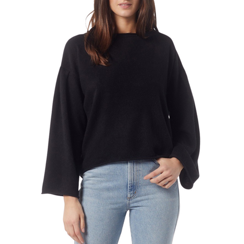 Joie Ivern Bell Sleeve Cashmere Sweater in Caviar - Front View