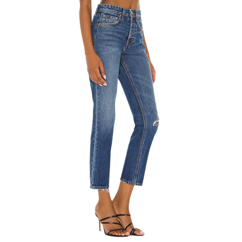 GRLFRND Karolina High Rise Straight Crop Jean - Side View