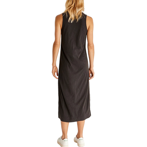 Zelda Slub Maxi Dress in Black