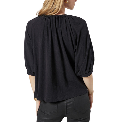 Joie Otisse Short Sleeve Top in Caviar