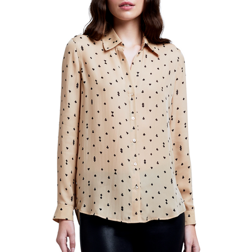 Nina Blouse in Dark Almond/Black Playing Card