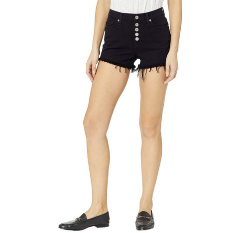 Exposed Button High Rise Cutoff Shorts